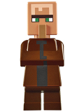 LEGO min028 Villager - Reddish Brown Top